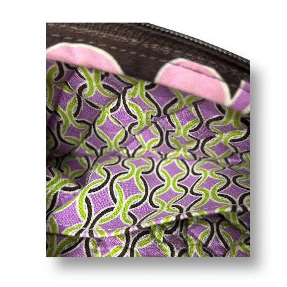 Vera Bradley Wristlet Zip Wallet Pink Green Floral Quilted Cotton Organizer‎ Bag - Picture 10 of 13